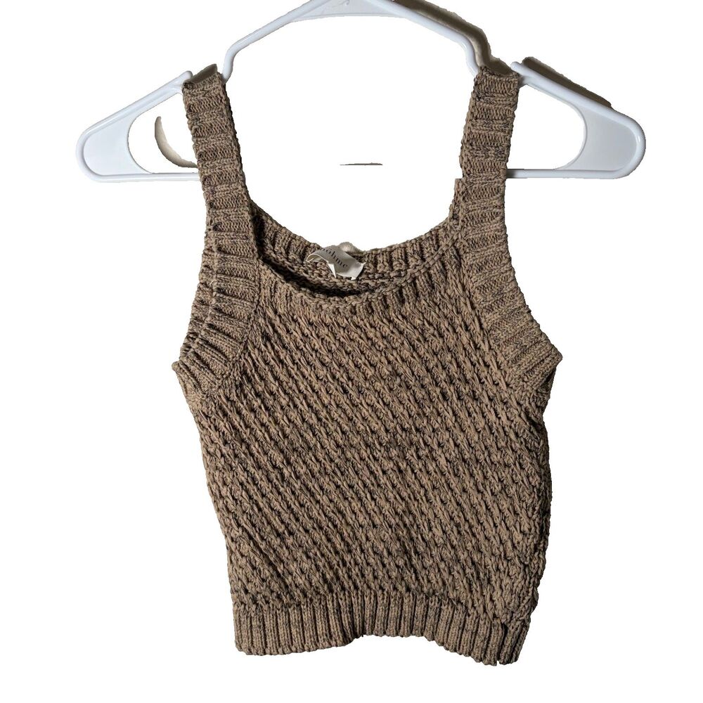 Bohme Tank Top Women's Small Brown Chunky Knit Sweater Sleeveless Pullover